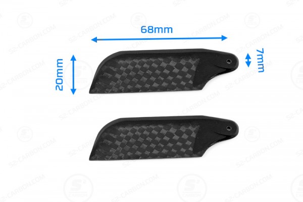 Carbon Heckrotorblätter Tail Blade 68mm für Align RC, T-REX, Walkera