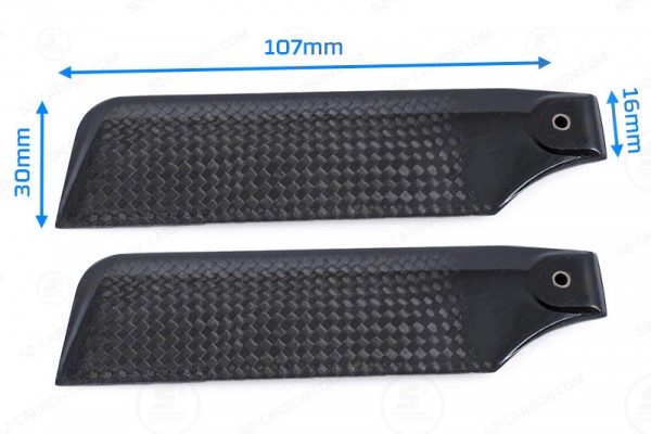 Carbon Heckrotorblätter Tail Blade 107mm für Align RC, T-REX, Walkera