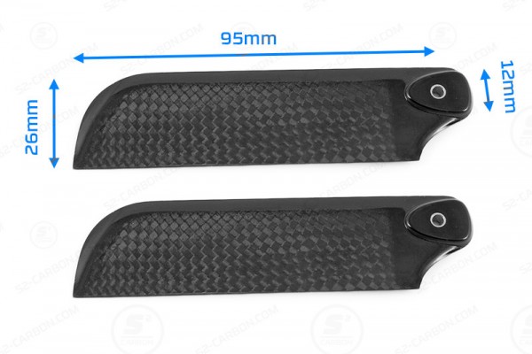 Carbon Heckrotorblätter Tail Blade 95mm für Align RC, T-REX, Walkera